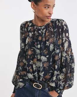 Blouson Sleeve Georgette Blouse - Image