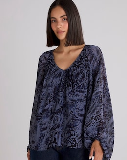 Ro&Zo Snake Print Blouse - Image