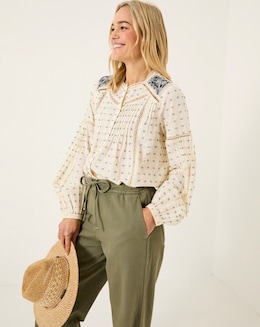 FatFace Fern Embroidered Blouse - Image