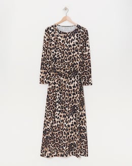 Flounce London Leopard Jersey Maxi Dress - Image