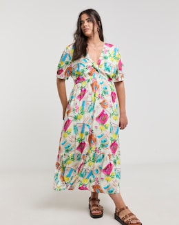 Native Youth Cut Out Twist Midi Dress - Image