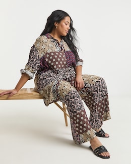 Simply Be Crinkle Wide Leg Trouser - Image