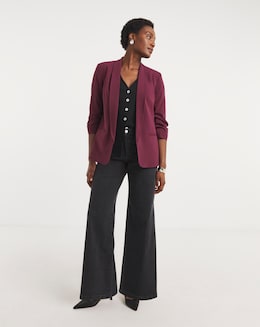 Ruched Sleeve Blazer - Image