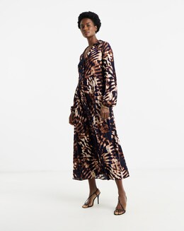 Printed Smock Shirt Dress - Image