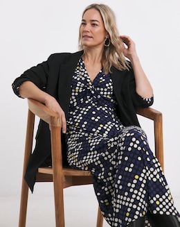 Long Sleeve Twist Front Dress - Image