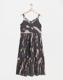 Pleated Satin Cami Dress - Image
