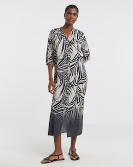 Printed Textured Kaftan Dress - Image