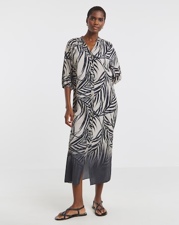 Printed Textured Kaftan Dress