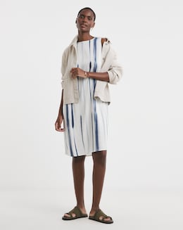 Linen Mix Sleeveless Shift Dress - Image