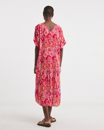 Crinkle Kaftan Overhead Midi Dress