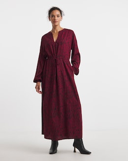 Long Sleeve Printed Maxi Dress - Image