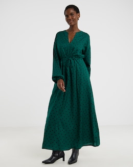 Long Sleeve Printed Maxi Dress - Image