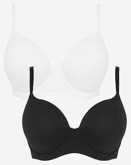 2 Pack Feather Touch T-Shirt Bras - Image