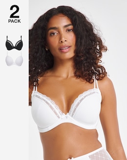 2 Pack Rachel Everyday Plunge Bras - Image
