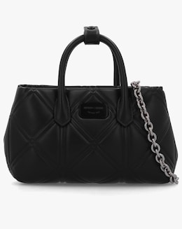 Emporio Armani Diamond Quilt Black Mini Tote Bag