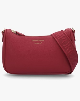 Emporio Armani Lilly Red Pebbled Baguette Bag
