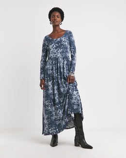 Long Sleeve Soft Touch Midi Dress - Image