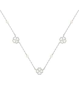 Radley Silver Plated MOP Flower Necklace