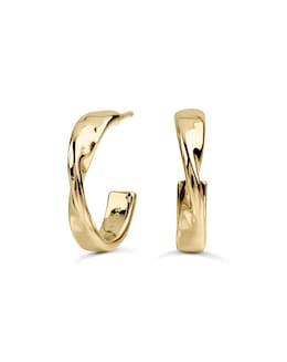 Radley Gold Plated Hammer Hoop Earrings