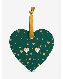 Jon Richard Gold Plated Cubic Zirconia 18K Crystal Heart studs - Hanging Heart