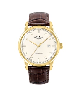 Rotary Men's Automatic Brown Strap Watch