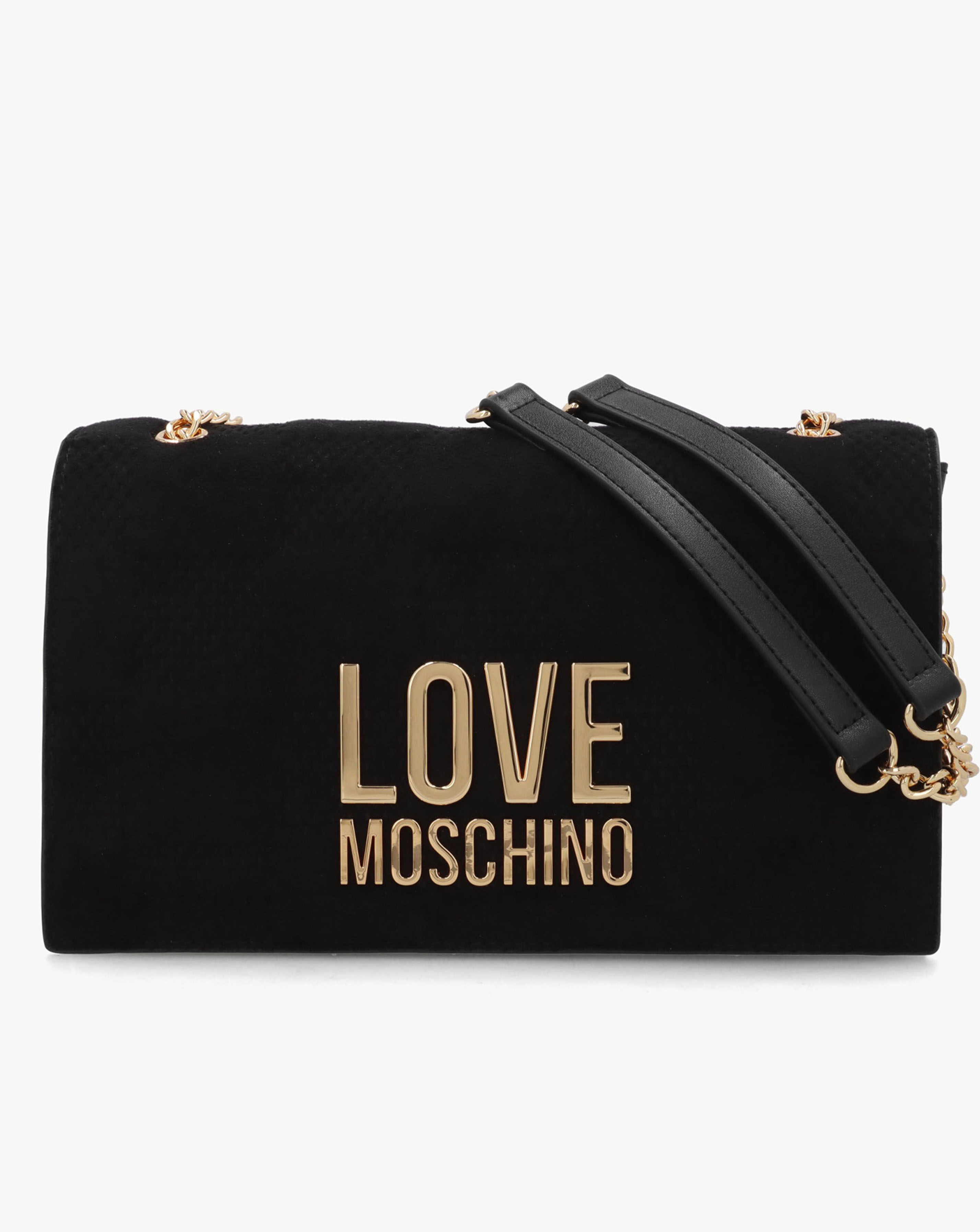 Love Moschino Big Love Chain Black Shoulder Bag | JD Williams