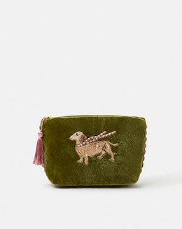 Accessorize Sausage Dog Velvet Purse