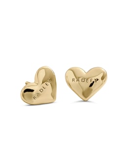 Radley Gold Plated Hammer Heart Studs