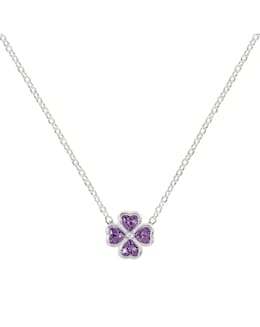 Radley Silver Purple CZ Flower Necklace