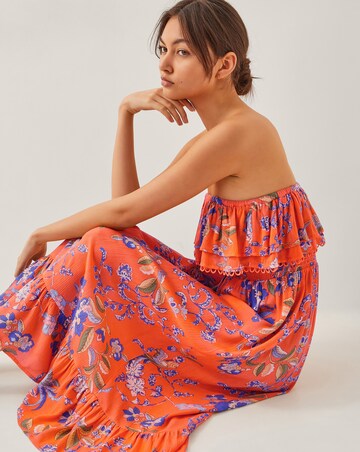 Monsoon Kaia Floral Frill Midi Dress