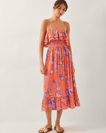Monsoon Kaia Floral Frill Midi Dress