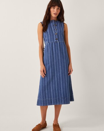 Monsoon Ottilie Stripe Denim Midi Dress