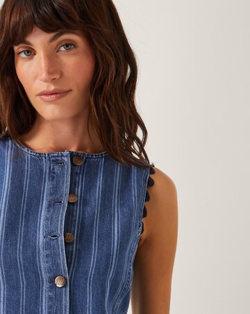 Monsoon Ottilie Stripe Denim Midi Dress