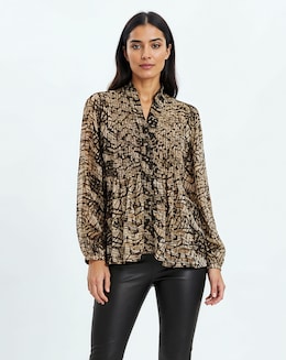 Religion Pleated Ruffle Shirt - Image