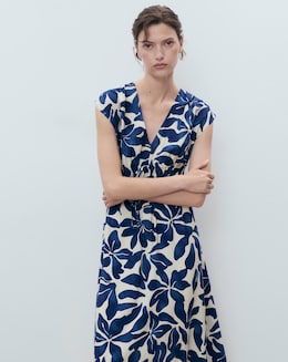 Mango Sleeveless V Neck Midi Dress - Image