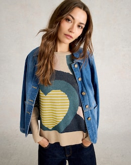 White Stuff Olive Heart Jumper - Image
