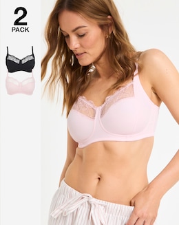 2 Pack Rosalie Non Wired Full Cup Bras - Image
