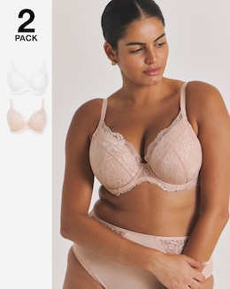 2 Pack Ella Padded Plunge Bras - Image