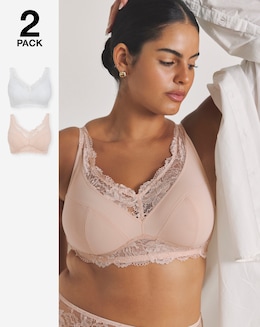 2 Pack Ella Full Cup Non Wired Bras - Image