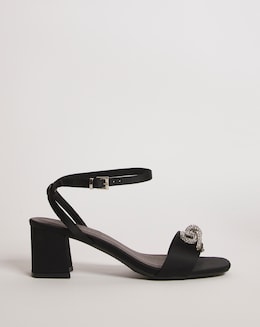 Glitzy Bow Block Heel Sandal EEE Fit - Image
