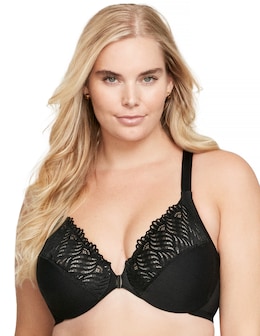 Glamorise Plus Size Front-Fastening T-Back WonderWire 1246