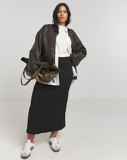 Black Tailored Maxi Skirt - Image