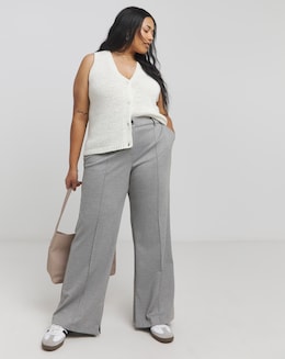 Tailored Jersey Wide Leg Trousers - Image