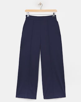 Navy Ponte Wide Leg Trouser - Image