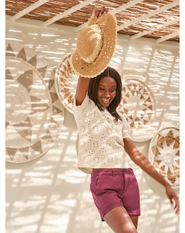 Fatface Patchwork Crochet Tee - Image