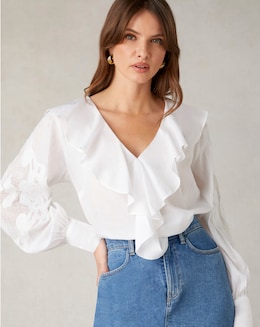 Ro&Zo Embroidered Blouse - Image