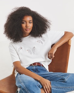 Simply Be Crochet Butterfly T-Shirt - Image