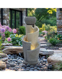 Charles Bentley 3 Tier Cascading Spiral LED Water Feature