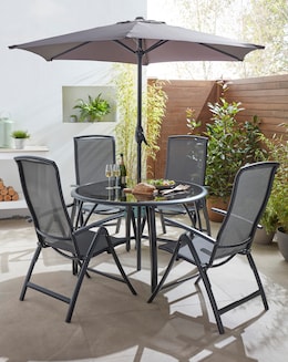Havana Charcoal Reclining Dining Set - Image
