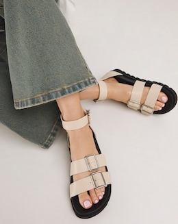 Footbed Two Strap Sandal Wide - Image